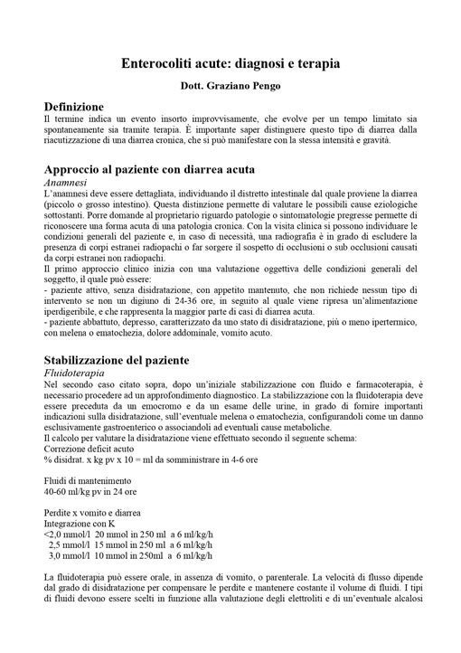 Kenneth W. Simpson e Graziano Pengo: Enterocoliti acute: diagnosi e terapia