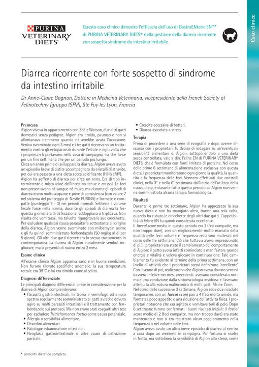 Diarrea ricorrente con forte sospetto di sindrome da intestino irritabile