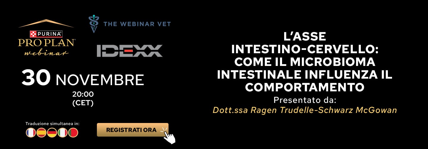 Webinar veterinario IDEXX del 30 novembre alle 20:00 (CET).